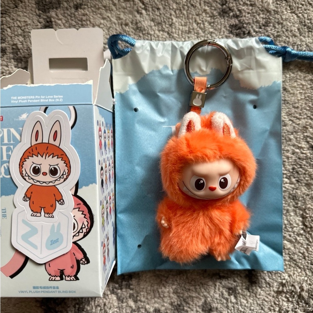 POP MART Labubu Pin for Love Plush Pendant – Opened “Z” – 100% Authentic